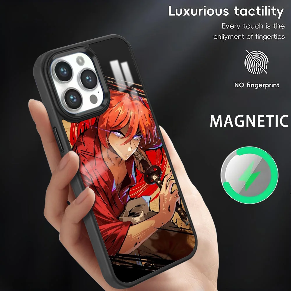 

Anime R-Rurouni Kenshin Phone Case For iPhone 16 15 14 13 12 11 Pro Max Plus Mini Magsafe Magnetic Wireless Charging PC Cover