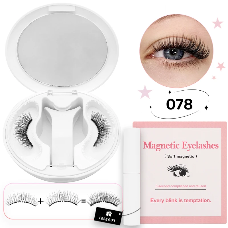 DINGSEN Weiche magnetische Wimpern mit Kleber-Set, wiederverwendbare magnetische Wimpern, Pinzetten-Set, Wimpern, handgefertigt, 3D-natürliche magnetische Pinzette – Detail 18
