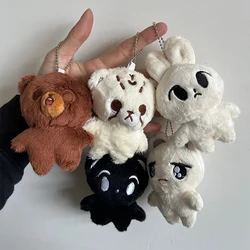 1pc Kpop Cartoon Cheetah Lee Doyoung Mark Same Plush Keyrings Q Styles Mini Gomdo Lee Taeyong Keychains Key Rings Bag Pendants