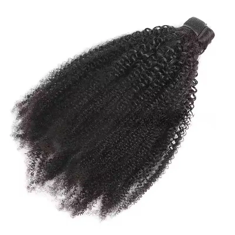 Ponytail Extension Human Hair Afrp Curly Clip in Wrap Around Ponytail Add Length 8-30 Inch Afro Curly Hair Ponytails For Women