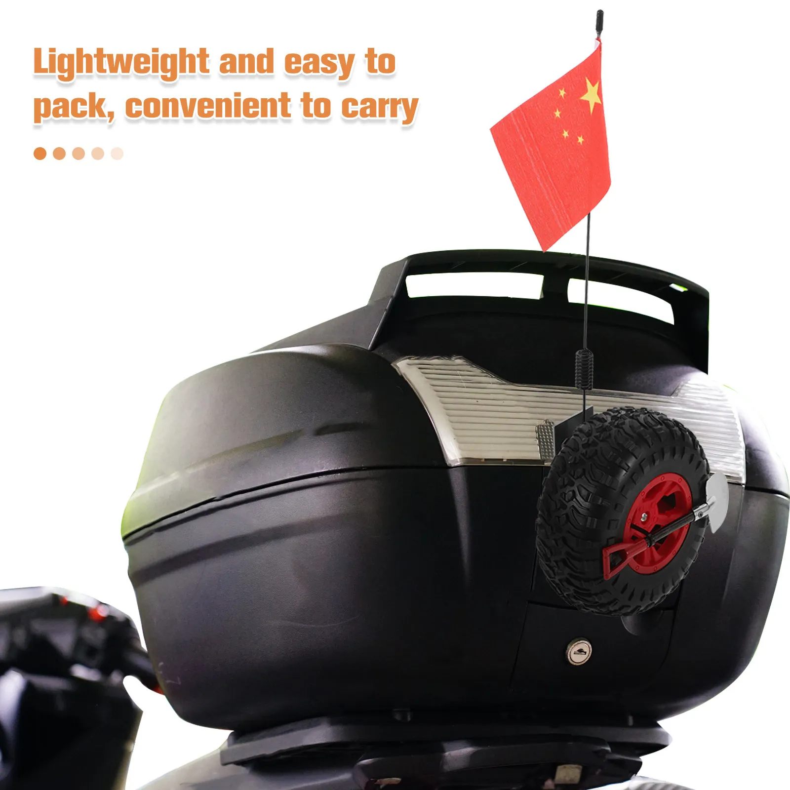 1Set National Flag Bicycle Decoration Rear Trunk Bike Tail Safety Cycling Flag Tear Resistant Lightweight Easy Install
