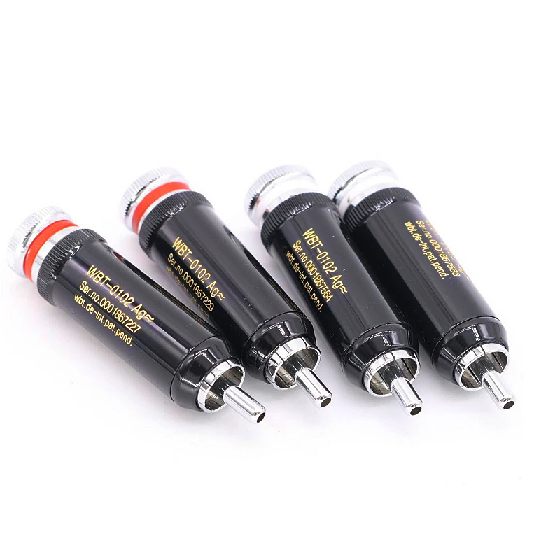 Hi-end Silver Color 0102Ag Rhodium Plated Lotus Plug Fever Audio Signal Cable Connector HiFi Audio Terminal RCA Head