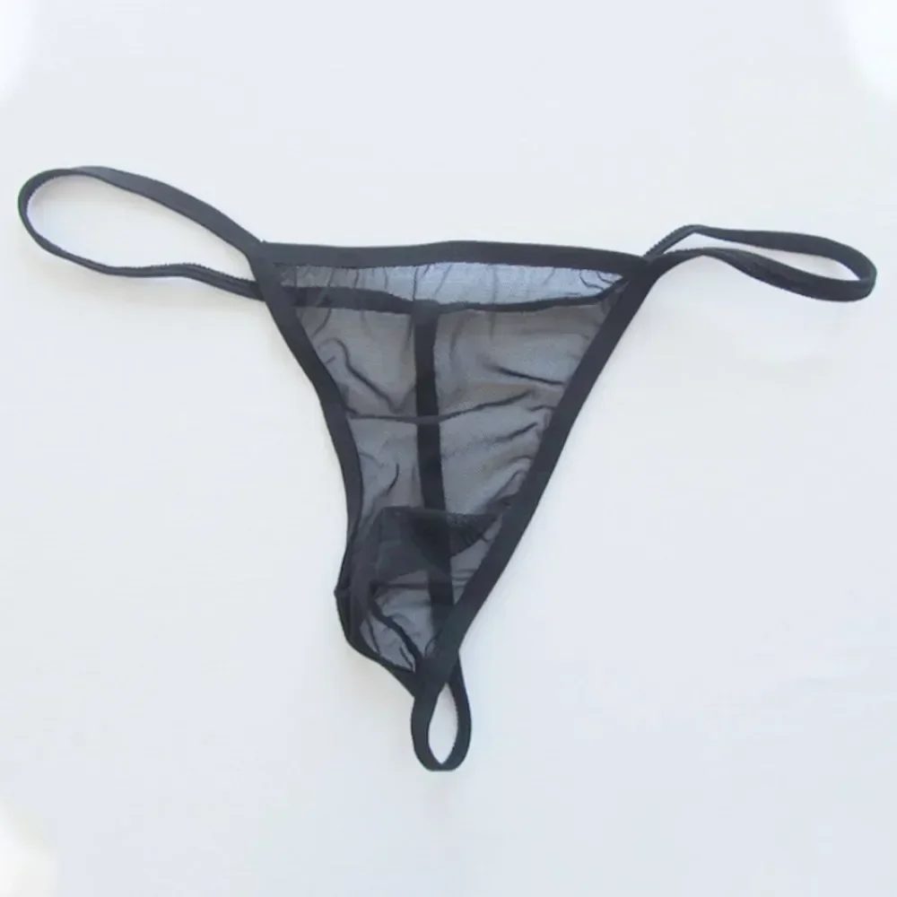 Sexy Underwear Erotic Mesh See-through Gay Mens Thongs Low Rise Breathless Bikini Gay G-string Sissy Open Crotch Panties