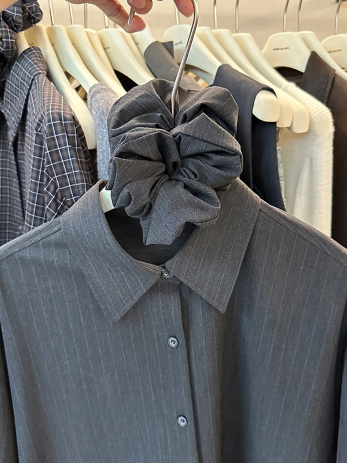 縦縞柄 レディース カジュアル 通勤 秋冬新作 軽量 マチュリ ファイオン ポリエステル ロング丈...