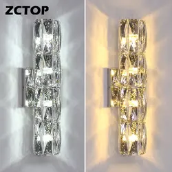 Modern LED Luxury Crystal Wall Lights Gold Chrome Home Indoor Wall Lamps Living Room Bedroom TV Background Decor Wall Sconces