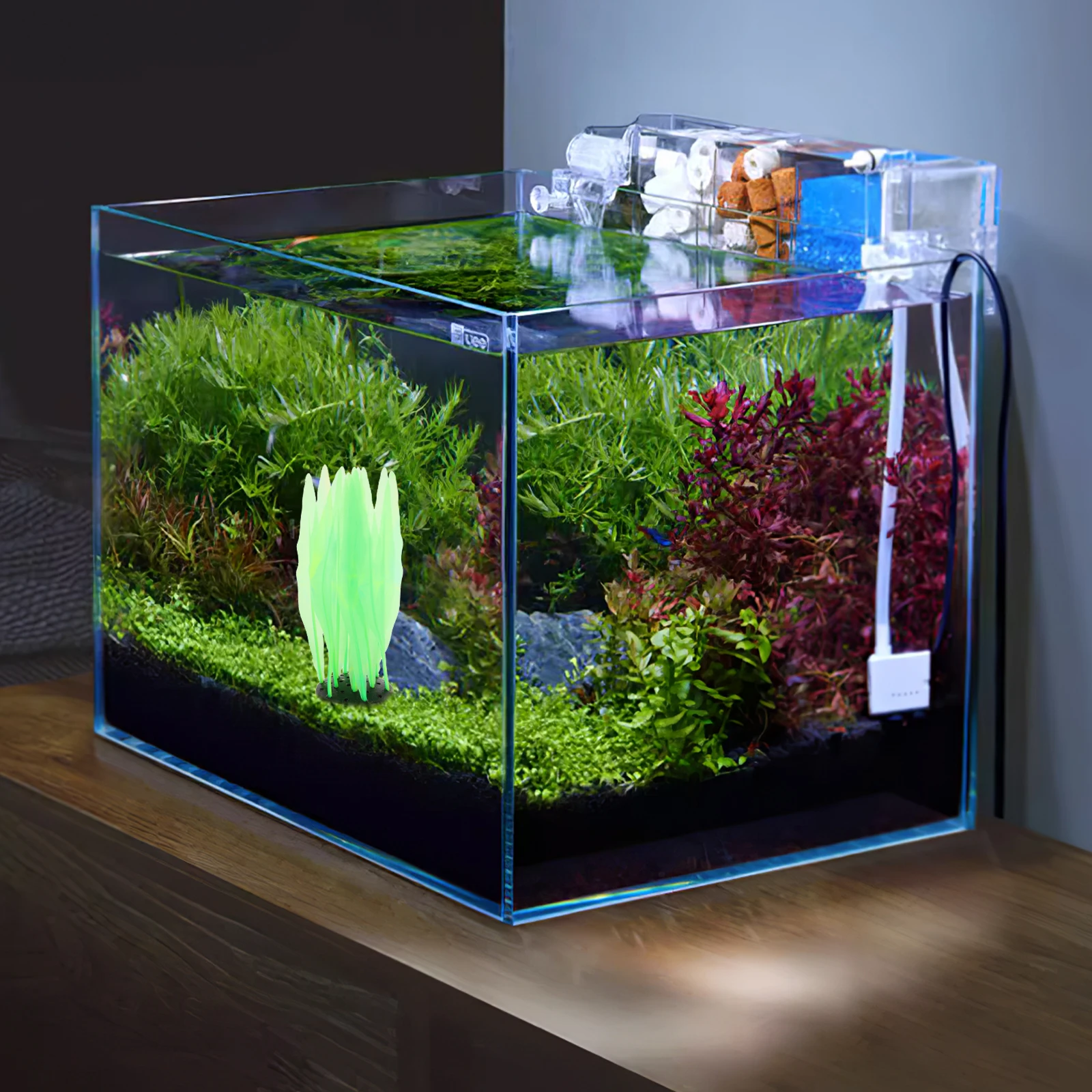 

Simulated Aquatic Plants Green Small Size Aquarium Decoration Silicone Fish Tank Plants Easy Clean Long Lasting Artificial Plant