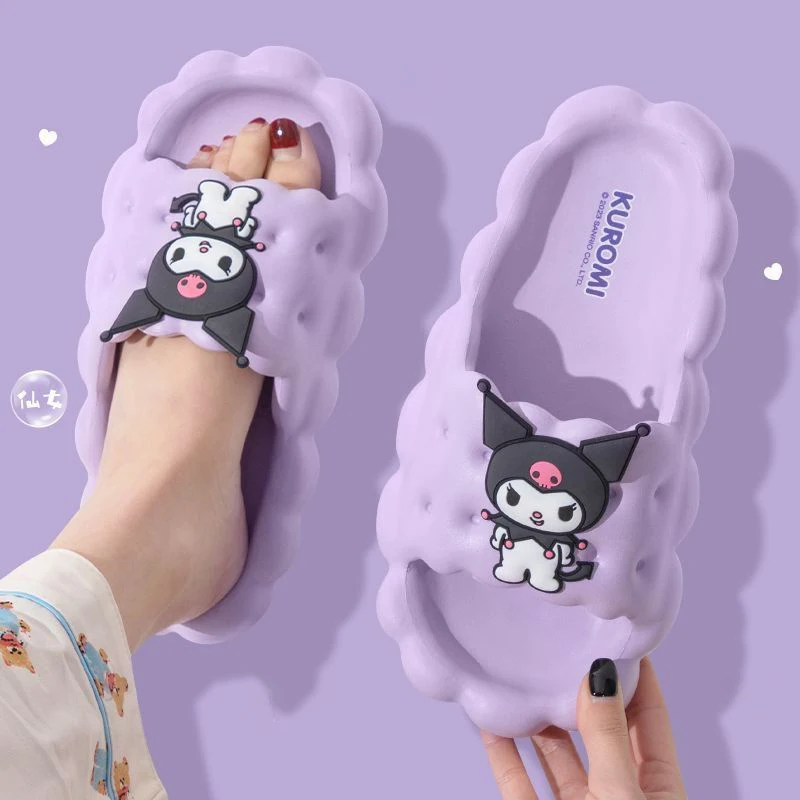 

Sanrio Hello Kitty Slippers Kuromi Cartoon Kawaii Cute Anime Student Home Bathroom Bathing Anti-Slip Sandal Kids Toys For Girls