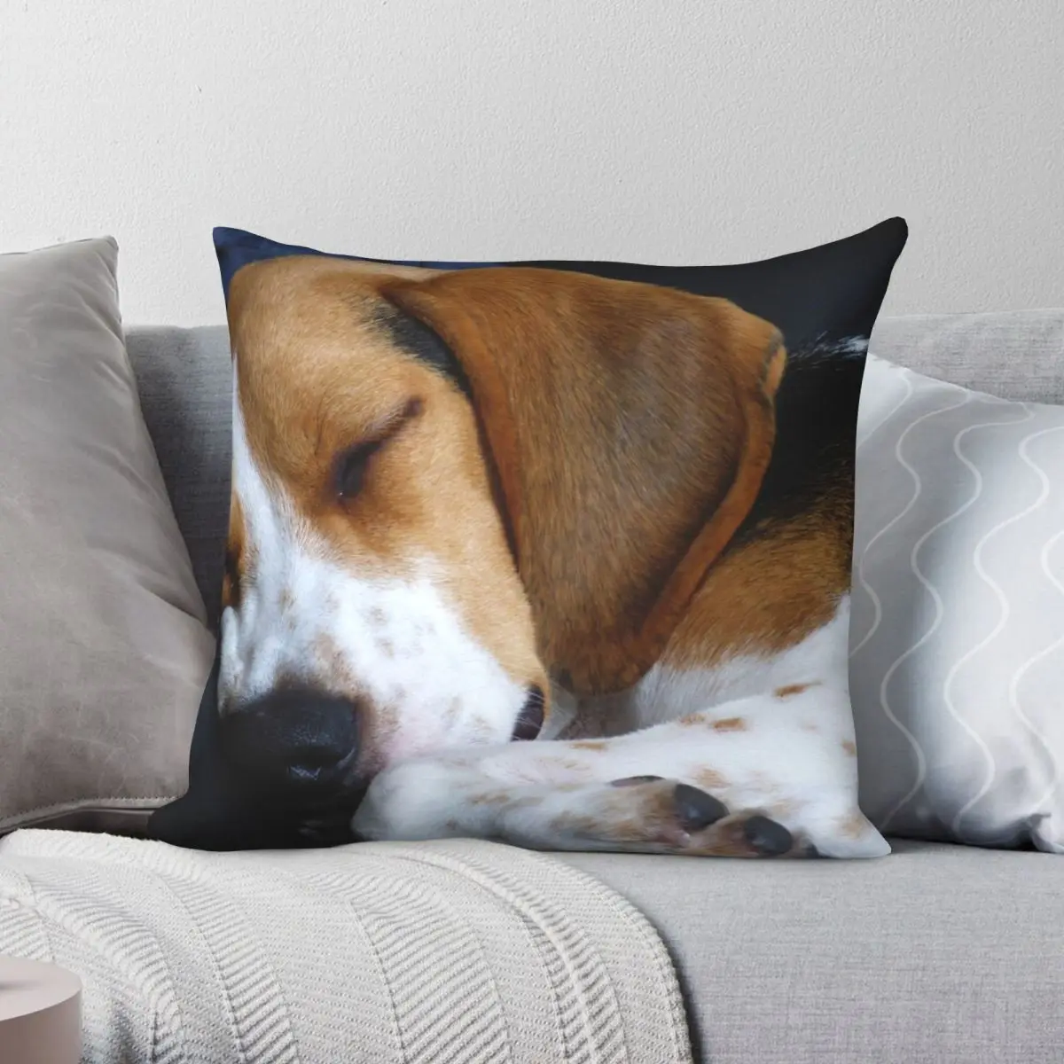 

Beagle Dog Square Pillowcase Polyester Linen Velvet Creative Zip Decorative Throw Pillow Case Room Cushion Cover