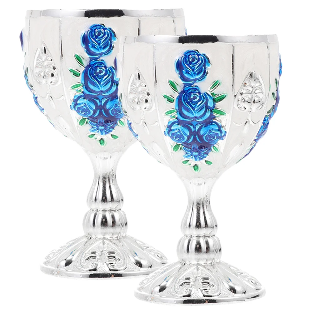 

2pcs Vintage Style Wine Cups Zinc Alloy Small Metal Liquor Cup For Bar Home Party Reusable Mini Drinking Container Decorative