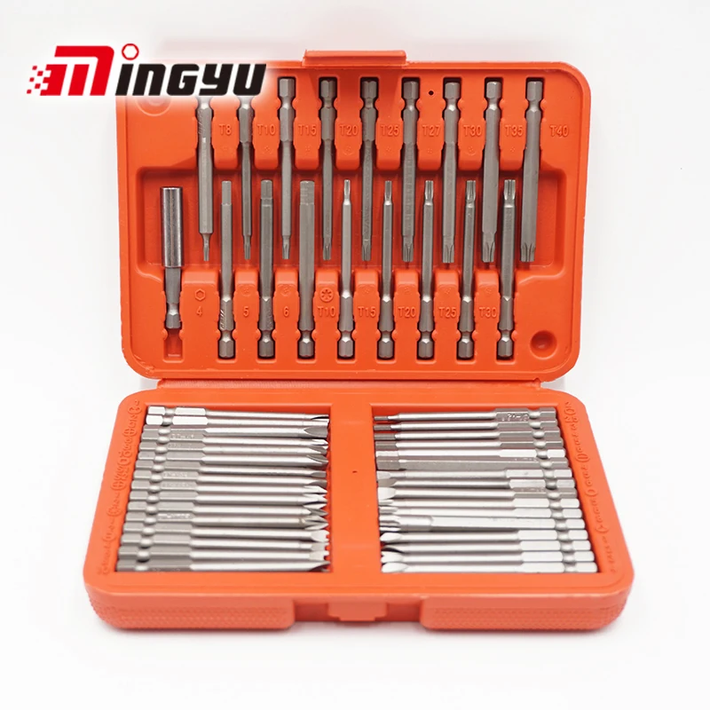 MING YU 50pcs/set Professional Bits Set Sturdy CR-V Screwdriver Head Set Torx Hex Bit Set with Case