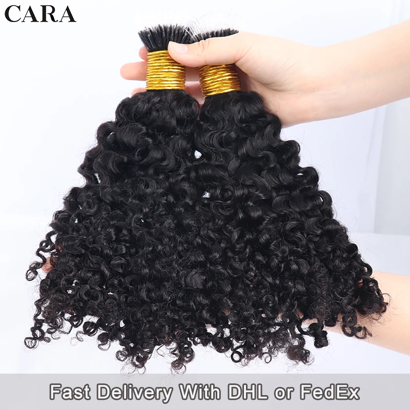 Sassy Curl F Tip Microlinks Human Hair Extensions 3C 4A I Tips Nano Hair Rings Extension For Women Brazilian Bulk Virgin Hair