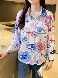 New Arrival Women's Blusa Mujer for Spring Autumn Fashion Trendy Print Ladies' Button-Down Shirt for Work and Casual