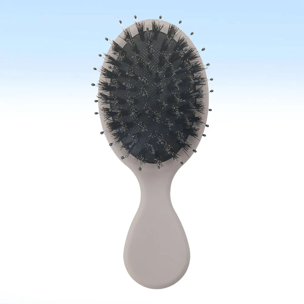 

1Pcs Hair Massage Comb Pig Bristle Detangling Comb Portable Lightweight Scalp Massage Hair Brush White Grey