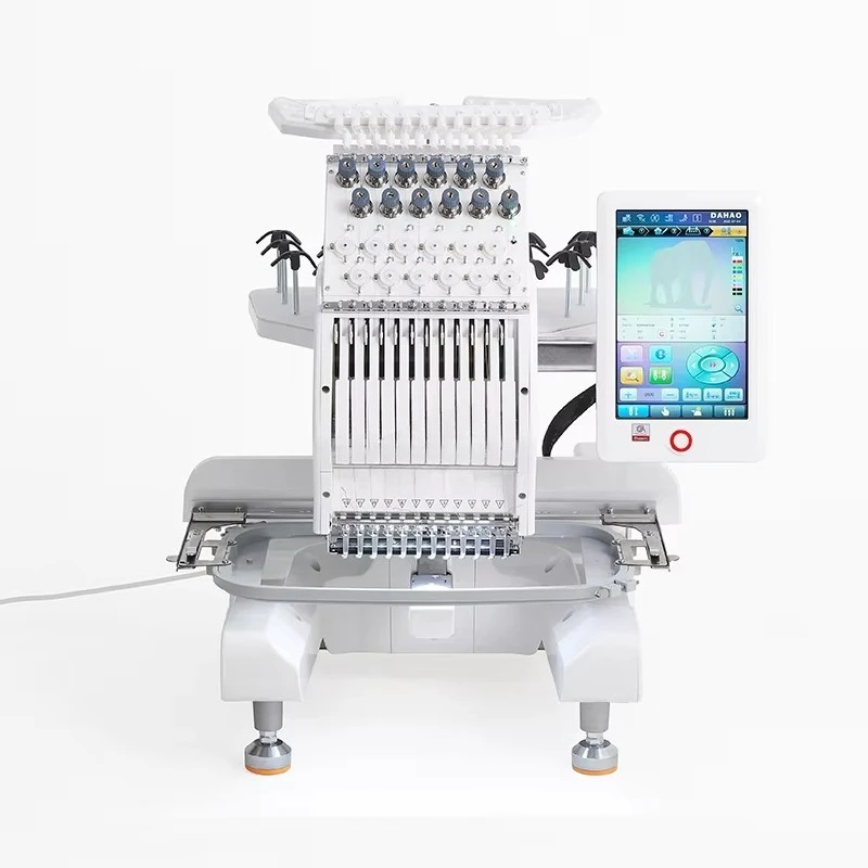 Computer Embroidery Machine Single Head 12 Needles Clothing Hat Household Towel Quilt Embroidery Machine