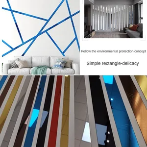 Selbstklebende 3D-Wandfliesenaufkleber, DIY-Spiegel, Dachkante, Acrylkunstdekor, Hintergrundfernseher 8 Hauptverkaufsspiegeldecke - №4