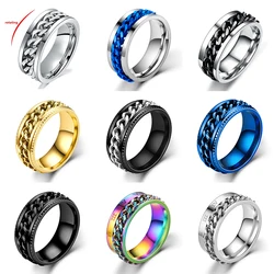 Titan Stahl drehbare Ketten ringe für Männer Frauen Spinner Ring Anti Stress Multifunktion ringe Flaschen öffner Ring Club Geschenk