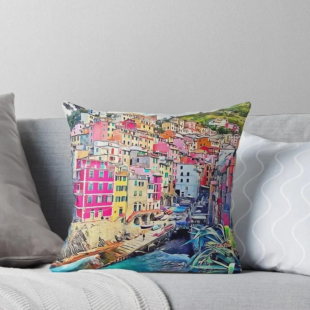 Italy, Cinque Terre Throw Pillow anime girl Christmas Pillow Sofa Decorative Covers Luxury Pillow Case