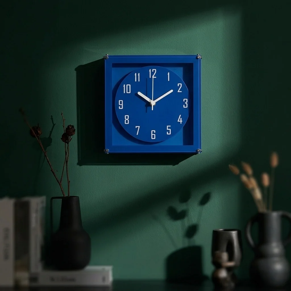Square Acrylic Wall Desk Clock Dual Use Table Wall Mounted Minimalist Quartz Modern Home Art Decor for Living Room Gift