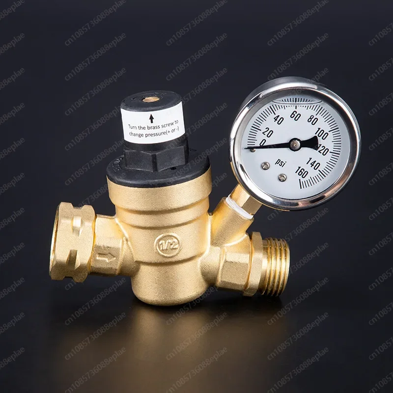 Adjustable RV industrial brass threaded diaphragm pressure reducing valve PRV tap water two-way with meter regulator valve