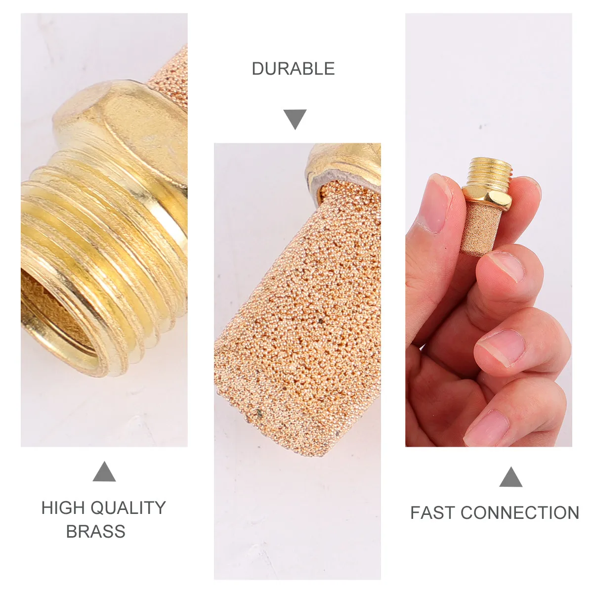 10Pcs Pneumatic Brass Muffler for Cylinder Crank Case with High Efficiency Noise Reduction Pneumatic Muffler