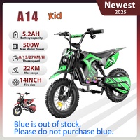 iScooter A14 Electric Dirt Bike for Kids 500W 5.2Ah Electric Motorcycle 27km/h Max Speed 14inch Trail Riding Off-Road Motorcycle