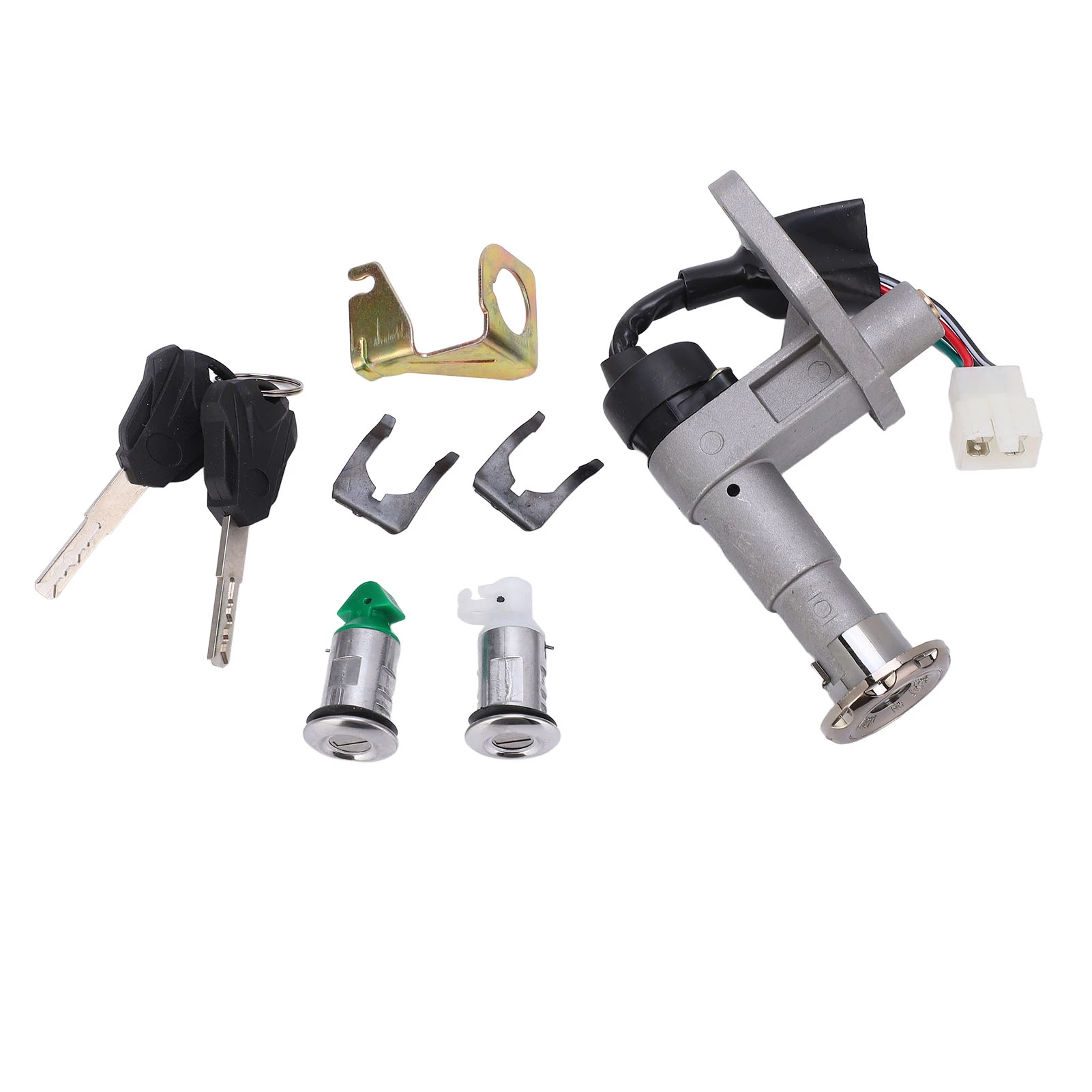 Scooter Ignition Switch Seat Lock Key Set 4 Wires Metal Alloy Universal for GY6 4 Stroke 150cc Scooter Moped