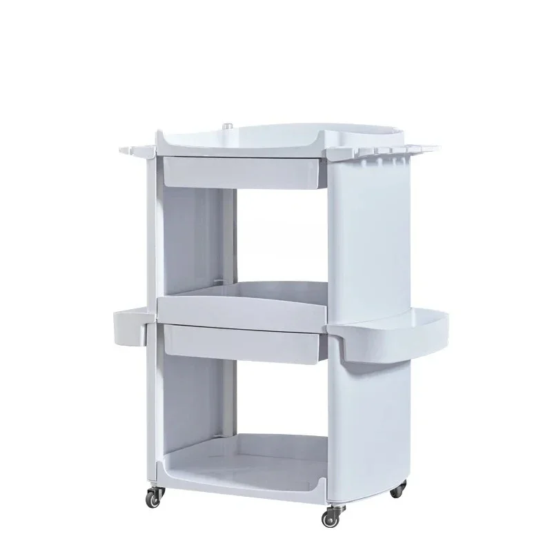 Beauty tool cart, nail use storage trolley, three-layer embroidery with drawer pulley hand push