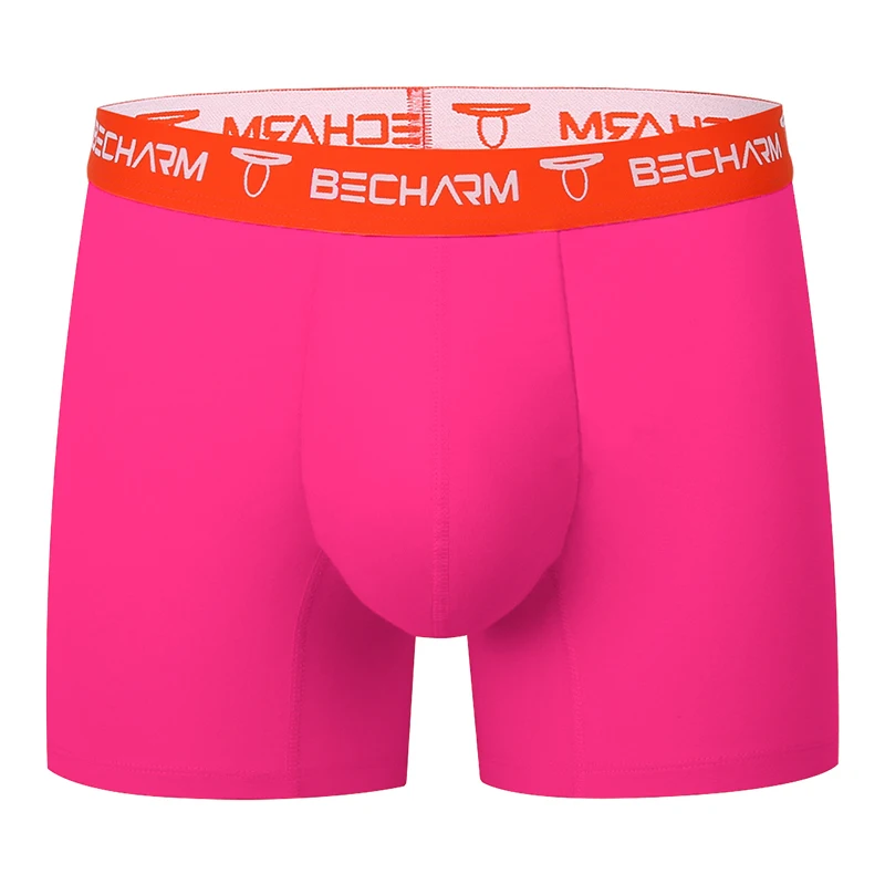 Men\'s Panties Boxers Shorts Orange and Pink Large Size U-shaped Set of Men Underpants Male Briefs Sexy Clothing Short Loose Long