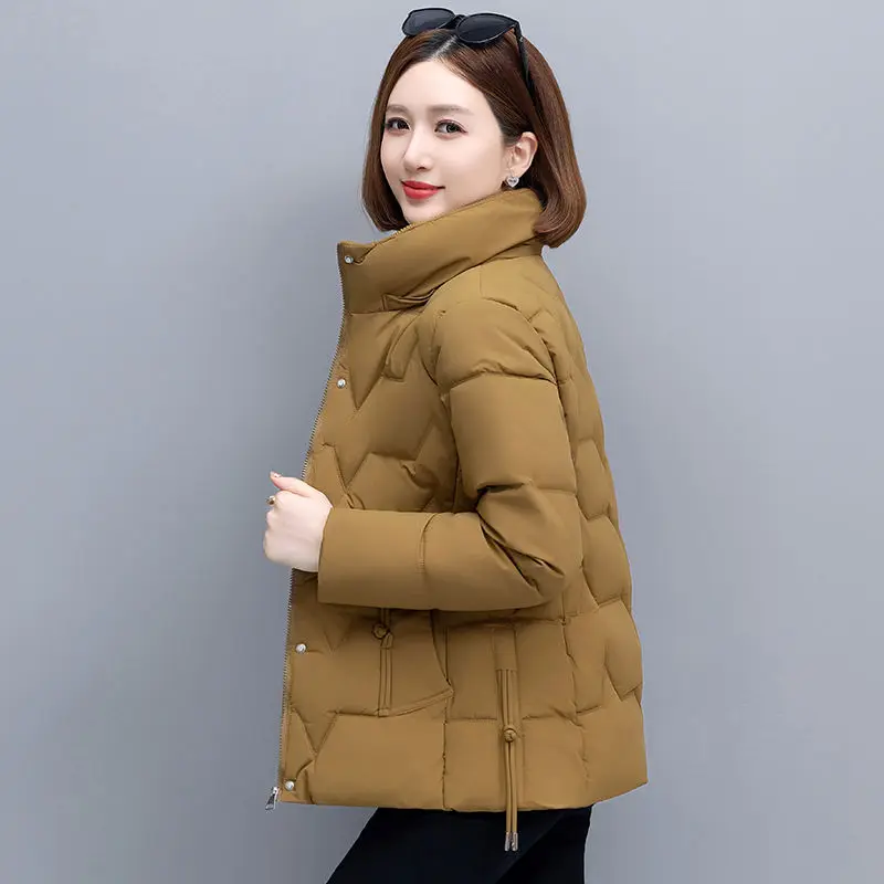 Winter Coat Women\'s SShort Cotton-padded Clothes Fashion Western Style Down Cotton-padded Jacket Mother Warm Casual Coat Tide.