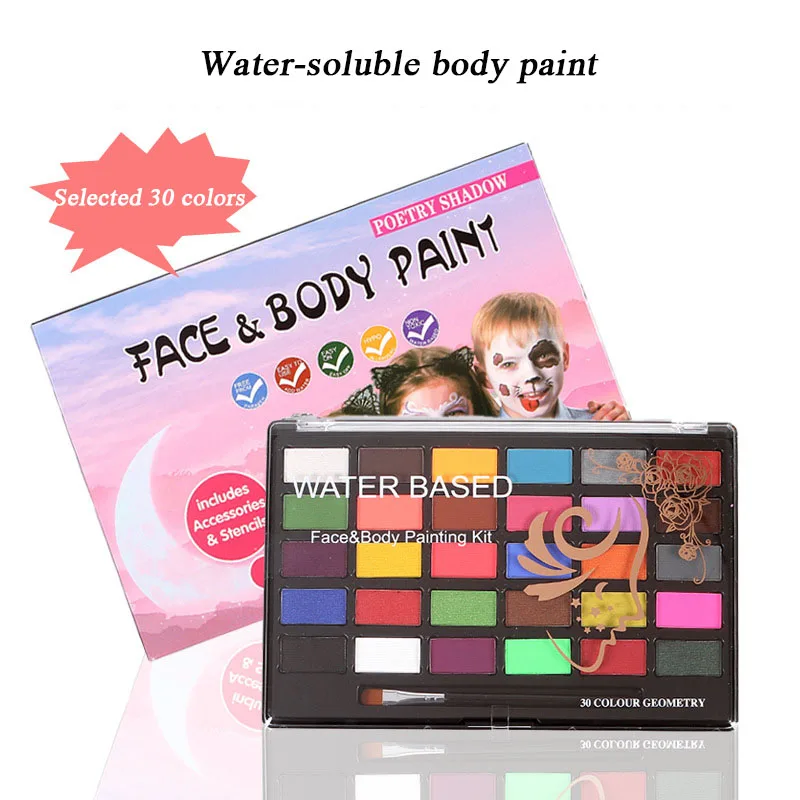 30 Colors Face Body Painting Professional Water-soluble And Poisonless And Tasteless Body Painting Pigment