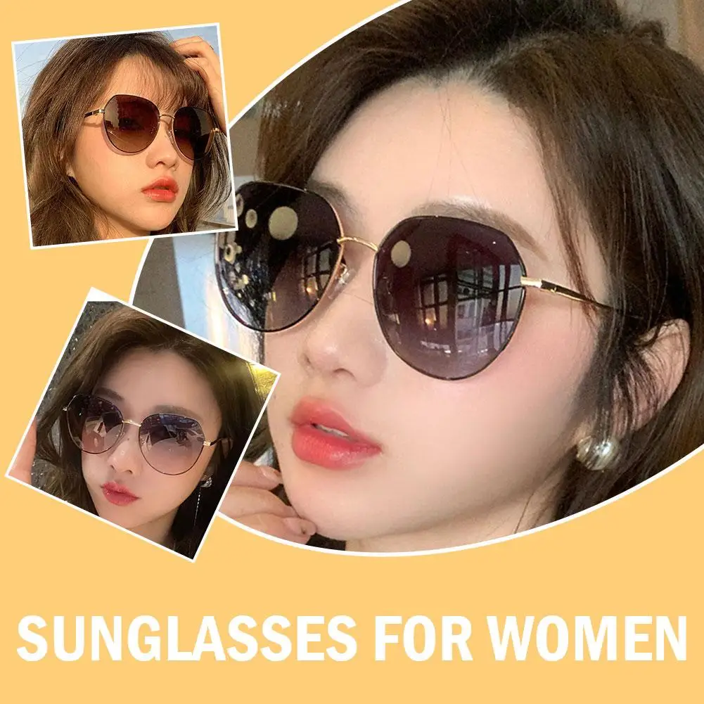 Fashionable High-end Sunglasses Sun Protection Anti-UV Outdoor Beach Travel Face Slimming Unisex Sun Glasses Effect Anti-Gl R8V0