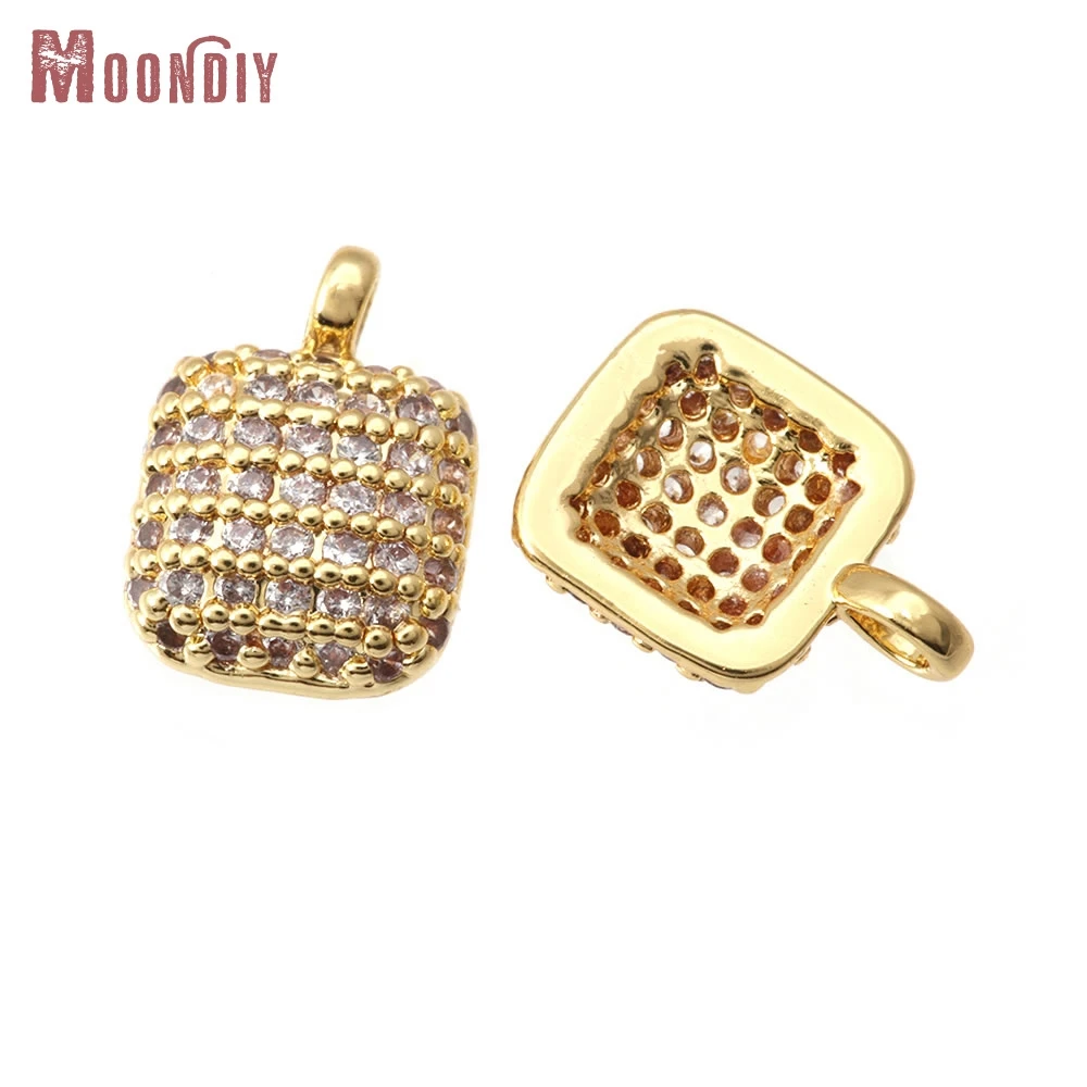 

2 шт., 18-каратное золото, латунь и циркон, квадратная форма, подвески, подвески, высокое качество, ожерелье «сделай сам», серьги, аксессуары для изготовления ювелирных изделий