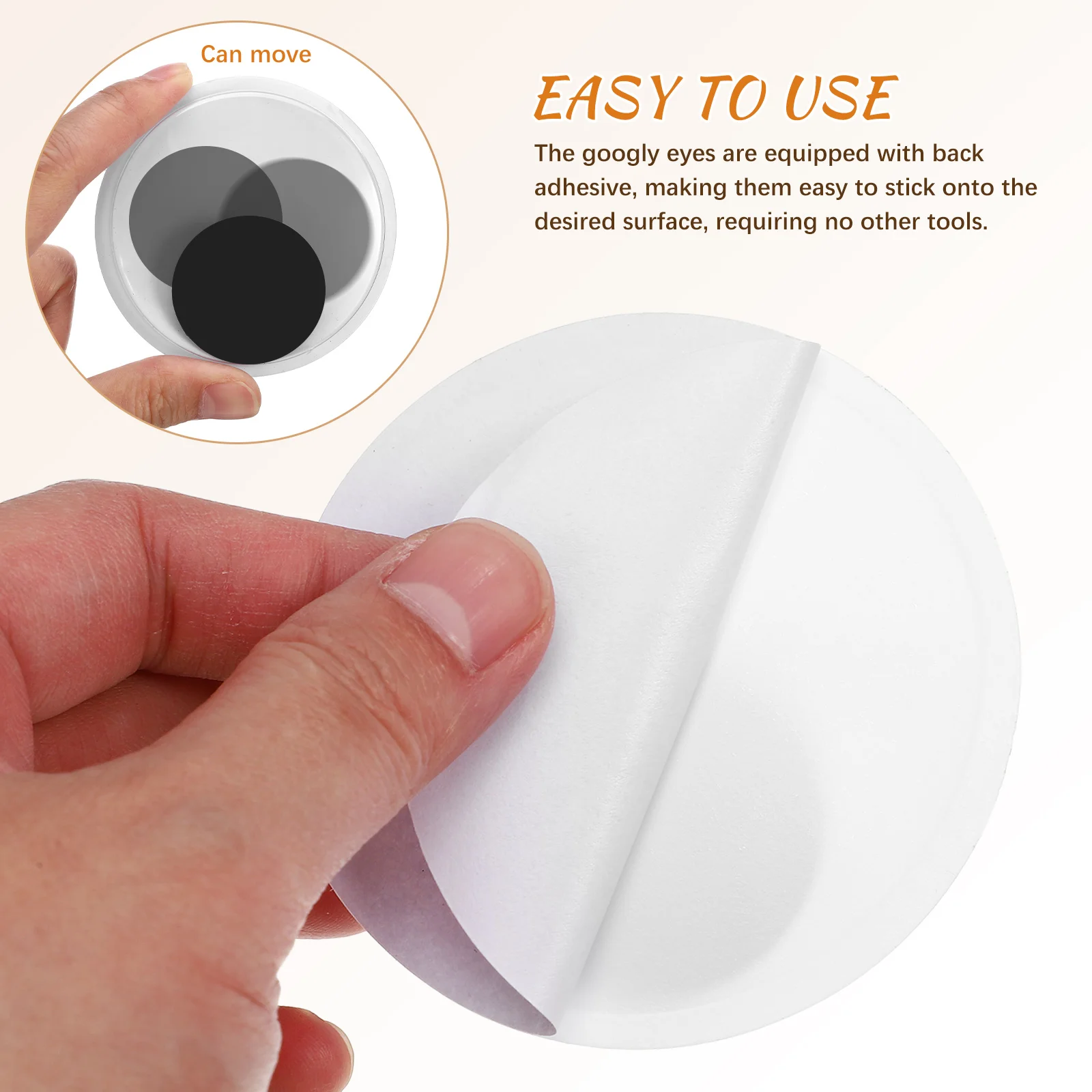 

6 pcs Eyes Googly Eyeballs Self Adhesive 5cm 7cm 10cm PVC Craft Safety Eyes for Stuffed Animals Crochet Projects