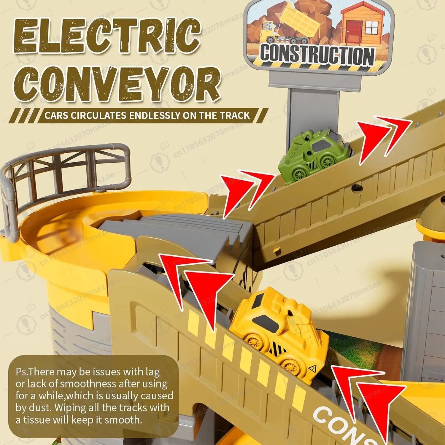 Interactive Redi Rampz Mining Set with Electric Crane & Climbing Hills, Dynamic Construction Playset for Boys
