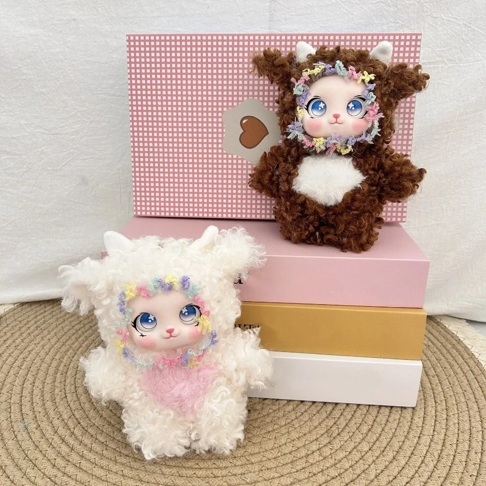 Fluffy Rabbit Keychain Soft Vinyl Face Lint‑Resistant Cute Curly Rabbit Charm Handmade Skin-Friendly Curly Pet Ornament