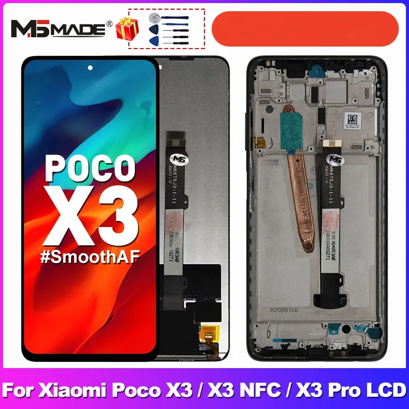 AAAQuality IPS For Xiaomi POCO X3 Display LCD Touch Screen Digitizer For POCO X3 Pro NFC LCD Replacement Parts M2007J20CG Displa