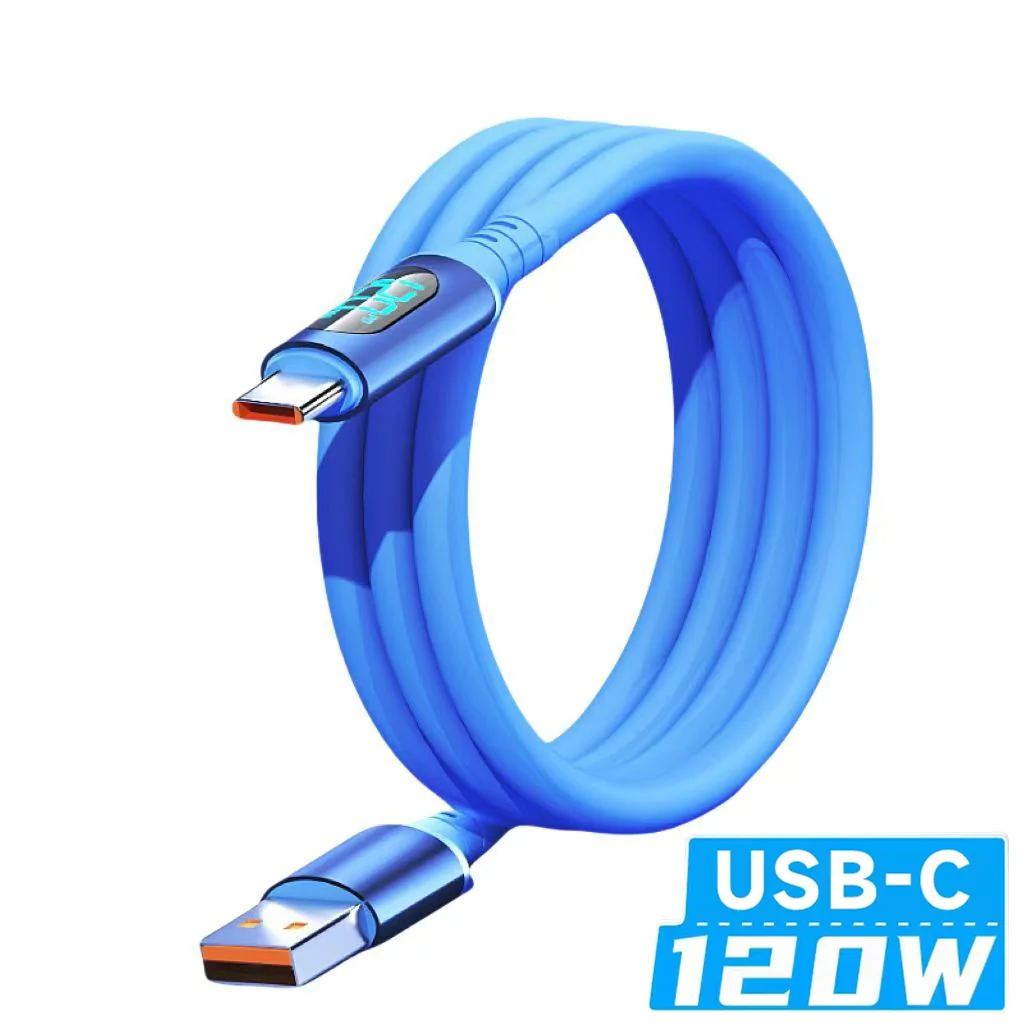 NNBILI 120W USB Typ-C-auf-Typ-C-Kabel mit LED-Anzeige, schnelles Laden, USB-A-auf-Typ-C-Datenkabel für Samsung, Honor, Oneplus zum Aufladen