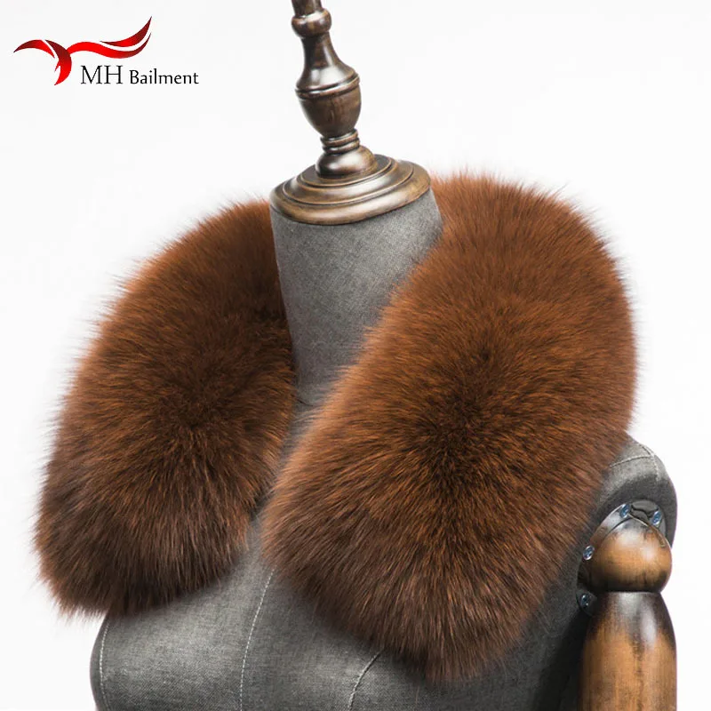 Winter 100% Natural Real Fox Fur Scarf Square Collar For Men Neck Warm Thick Scarves Luxury Fox Fur Shawl Male Jackets Coat