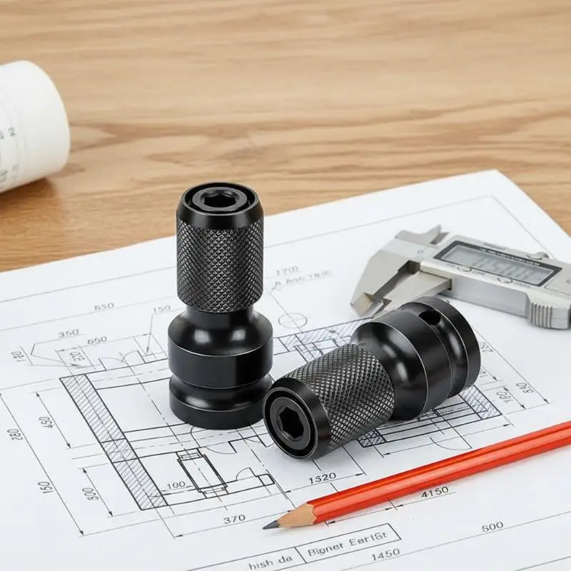 Adaptador de Chave de Impacto para Furadeira 1/2 para 1/4, Conversor Hexagonal, Suporte de Extensão para Bits para Chave Elétrica e Ferramentas Elétri