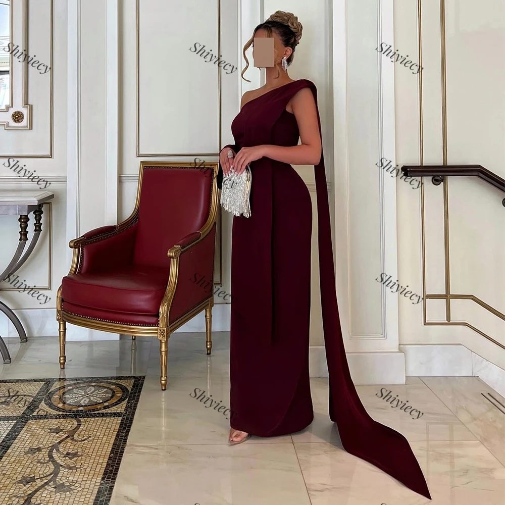 Elegant Straight One Shoulder Formal Evening Dress Saudi Arabia Special Occasion Gown Jersey Prom Dress Floor Length Custom Made