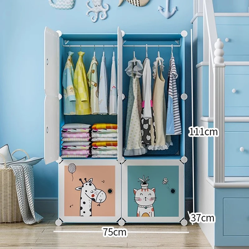 خزانة أطفال بلاستيكية أقسام ملابس أطفال منظم غرفة النوم أرفف مكعبة خزانة أثاث منزلي صغير حديث من Guarda Roupa #5