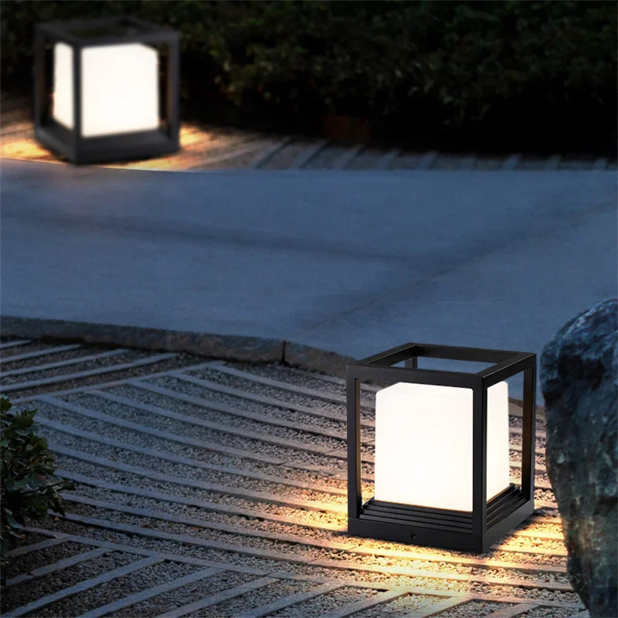 Imagem -04 - Impermeável Outdoor Pillar Light Modern Square Post Light Lâmpada da Varanda Alumínio Post Cap