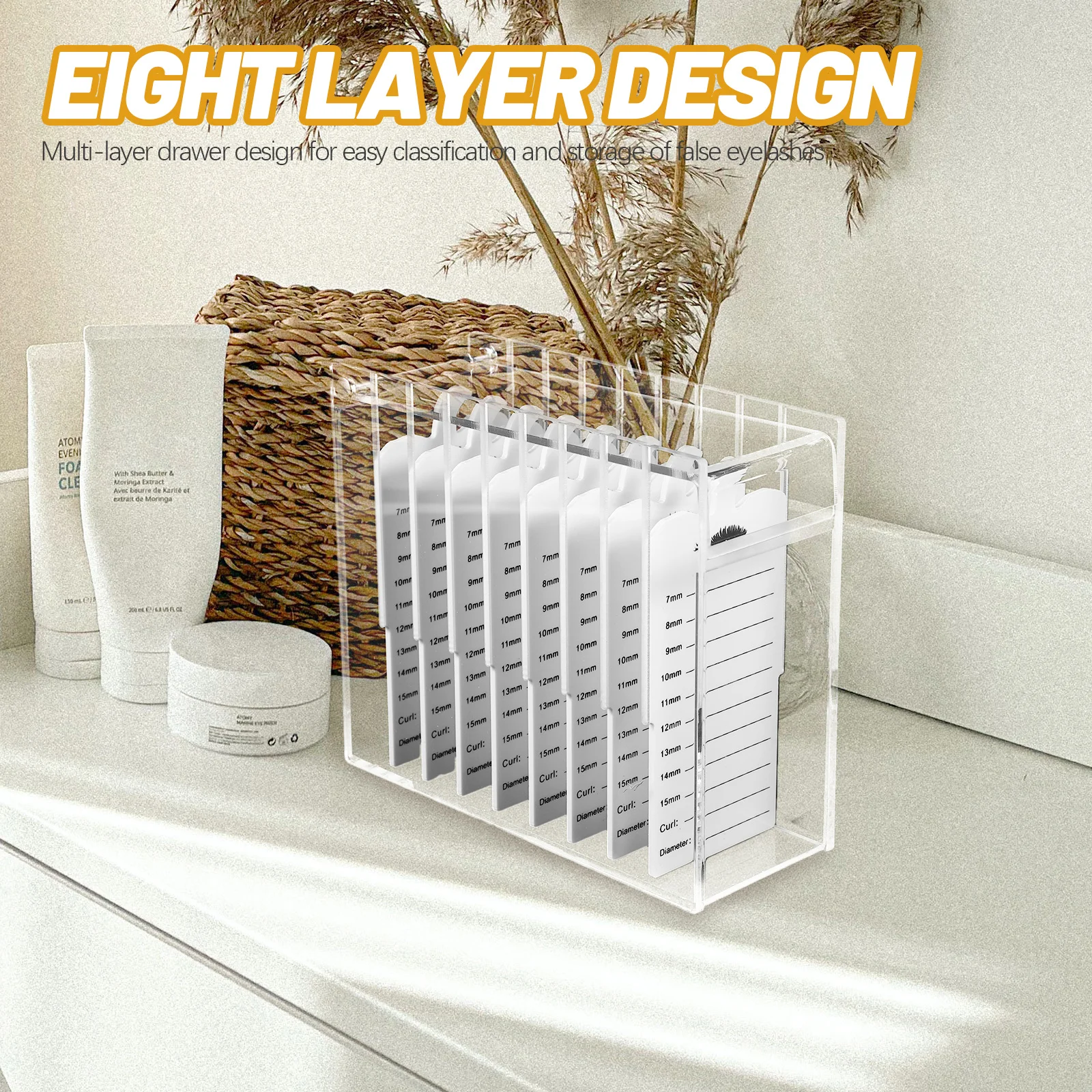

Multi Layers False Eyelash Storage Box Acrylic Clear Portable Lash Organizer Makeup Case Travel Eyelash Holder