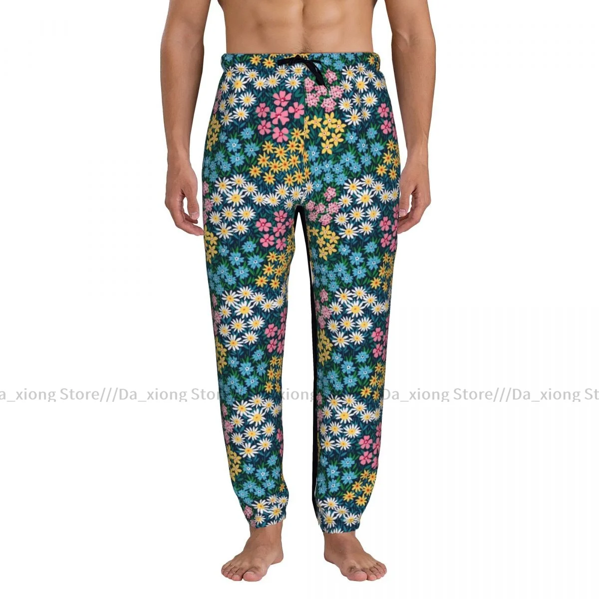 Man Casual Pants Vintage Floral Fashion Flowers Casual Trousers Sport Jogging Tracksuits Sweatpants Male Pants