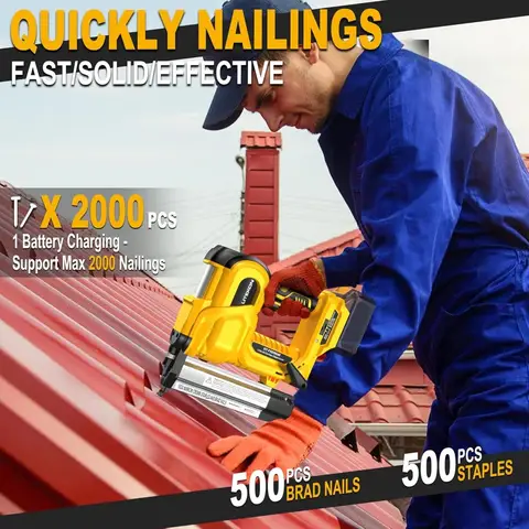 2-इन-1 कॉर्डलेस ब्रैड नेलर और स्टेपल गन MAKITA 18V बैटरी के लिए (बैटरी नहीं) - 18 गेज 2 10 best sales इलेक्ट्रिक नेल गन - №5