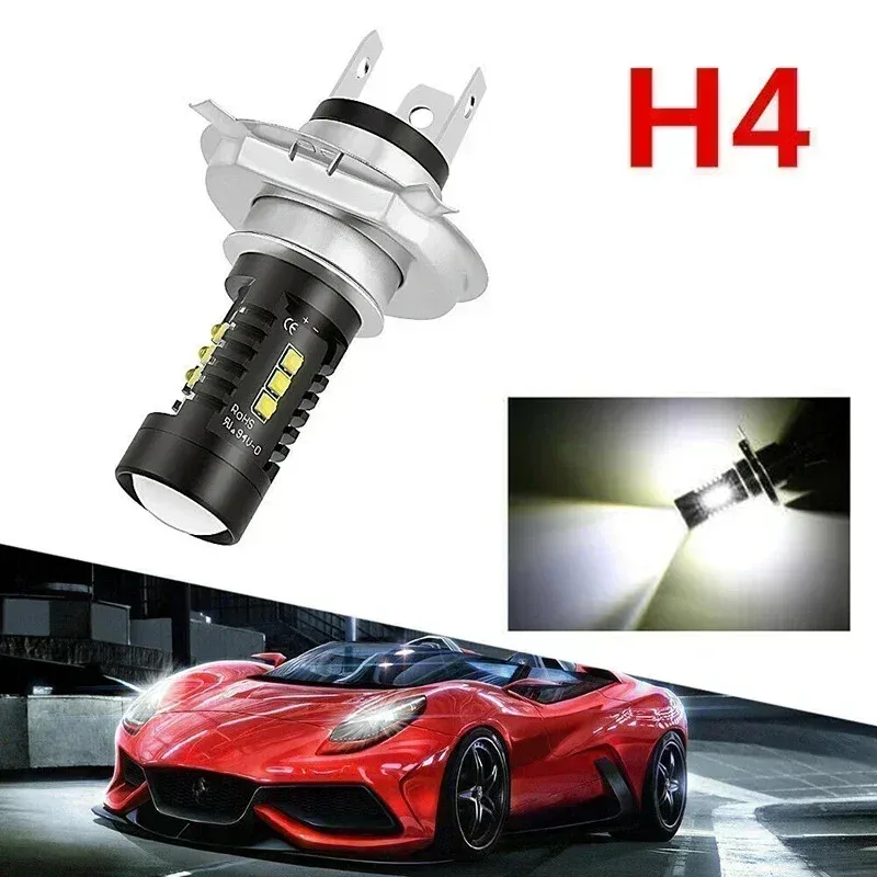 

Комплект светодиодных ламп H4 9003 HB2 для фар, 9003 60W 1800LM 6000K, автомобильные COB LED лампы для фар, ближний/дальний свет