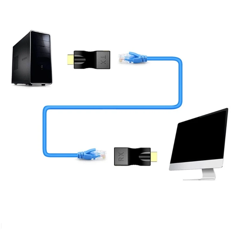 s naar RJ45 Networking Extender HDMIS naar RJ45 Networking Repeaters voor 1080p video over CAT5/6 -kabel voor conferentie