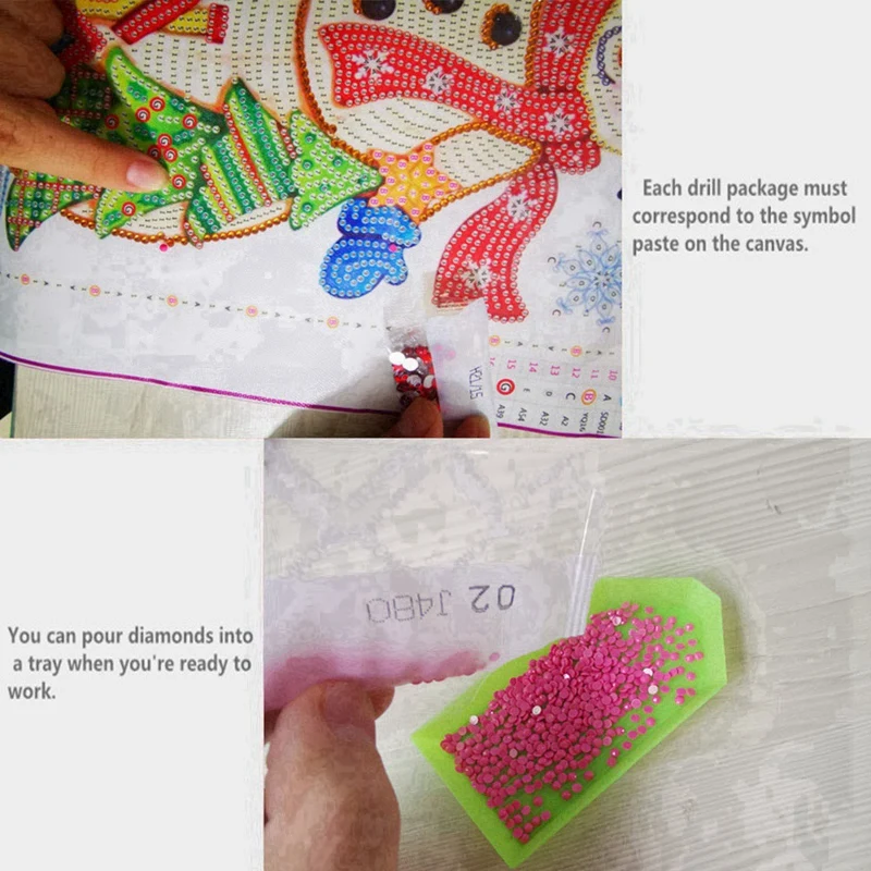 DIY用ラウンドダイヤモンドペインティングキット、赤い傘刺embroidery