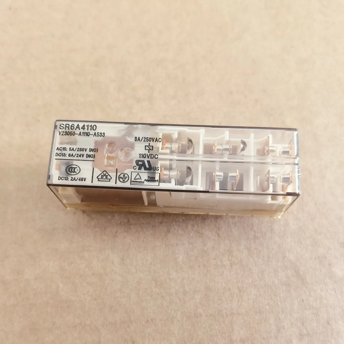 

Original new 100% SR6A4110 V23050-A1110-A533 relay 14pin 110VDC 8A 3-open 3-close