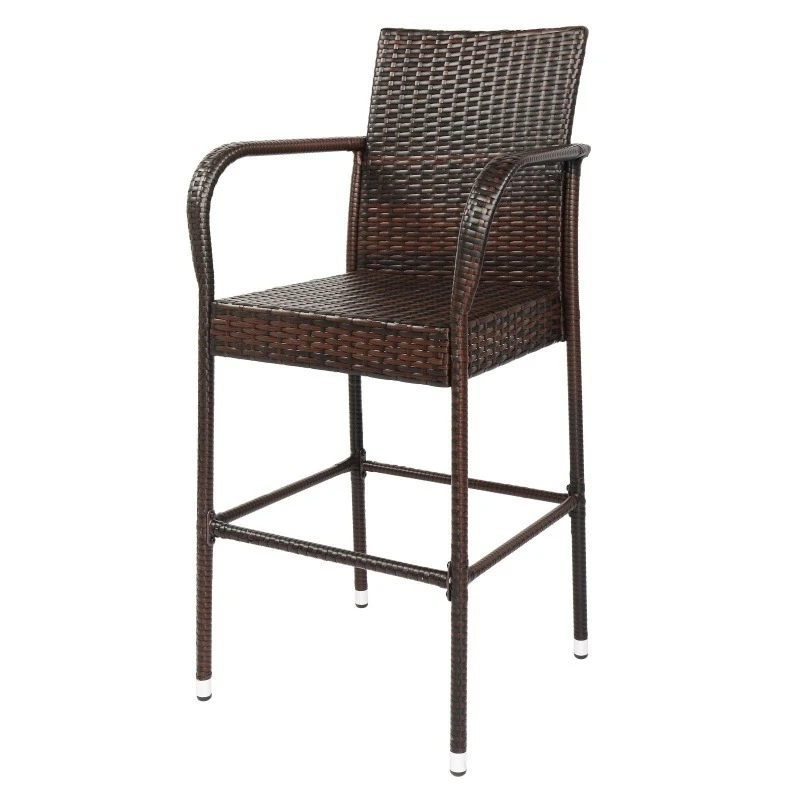 Brown gradient high stools, modern design, solid wood frame apartment kitchen
